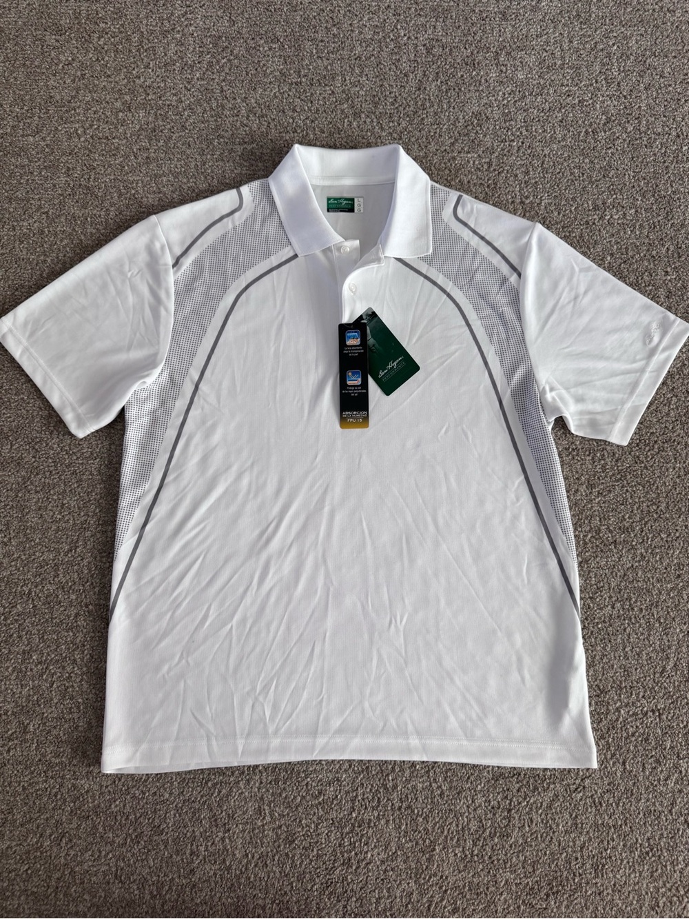 Hogan White Polo with Gray Contrast Piping